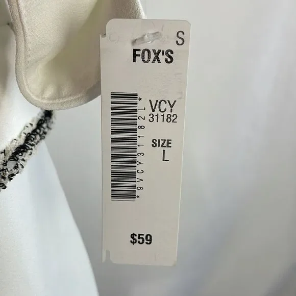 NWT Vicky and Lucas White Tweed Trim Jacket - Picture 6 of 7